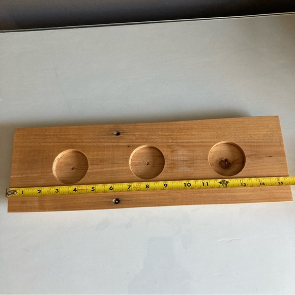 Handmade Wood Whiskey Flight Board For Glencairn Glasses (Glasses Not Included) - Picture 4 of 5